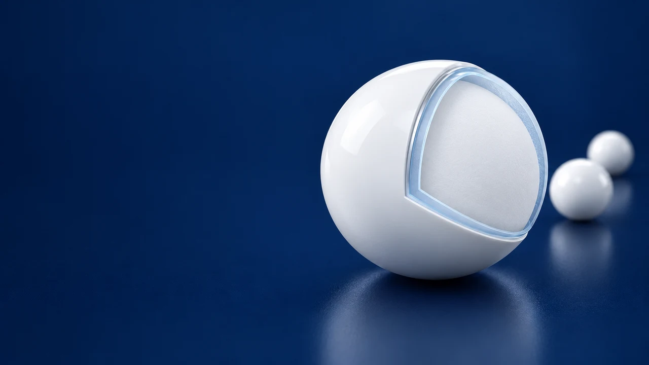 Illustrated cross-section of a pharmaceutical pellet